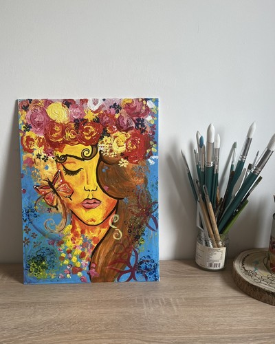 Woman flowers quadri - ., moderni