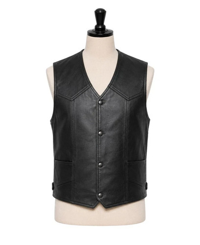 Gilet pelle nera ispirato a - gilet,