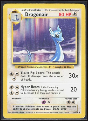 Dragonair 102 raro set - 18/102,
