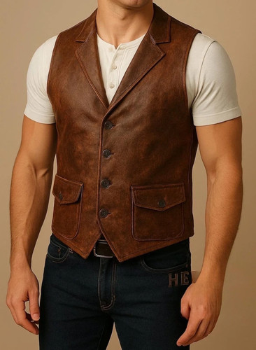 Gilet uomo vintage pelle