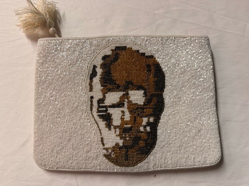 Pochette teschio perline