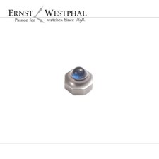 Corona autentica CARTIER, 4,35 mm, eptagonale, acciaio, pietra blu