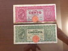 LOTTO 2 BANCONOTE 50 100 LIRE