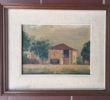 QUADRO A OLIO CON PAESAGGIO DI
