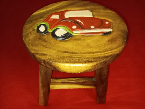 Sgabello legno intagliato - in,