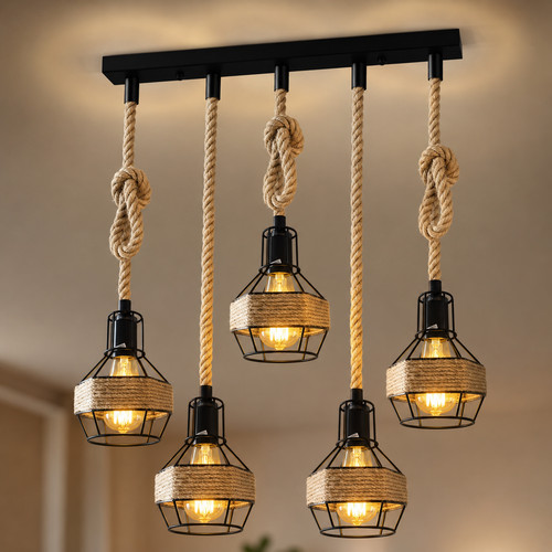 Lampada sospensione corda - a,