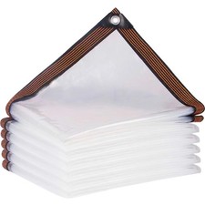 Telone impermeabile in PVC trasparente con occhielli, 2,5 x 4 m, (U4m)