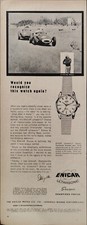 ENICAR ULTRASONIC SHERPA STIRLING MOSS Pubblicità OROLOGIO 1 page 1955 originale