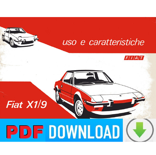 Fiat x19 manuale uso - x1/9,
