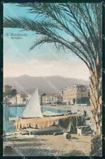 Genova Santa Margherita Ligure Spiaggia con Barca Brunner 19224 cartolina RT1219