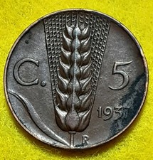 5 CENTESIMI 1937 BB RAME SPIGA