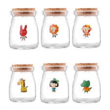 6 pezzi bottiglie di sughero di barattoli di favore di latte budino allo