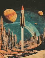 Poster Retro Lancio Razzi