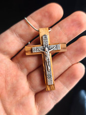 Collana Croce Ciondolo Legno