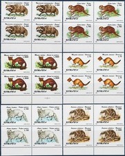 Romania 1997 Volpe Lontra Marten Stoat Pelliccia Procione-Cane Animali Natura Bl4 MNH