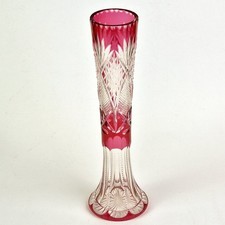 Vaso Vetro Cammeo Cristallo Tagliati a Mano Val St Lambert Um 1920 - 1930 R928