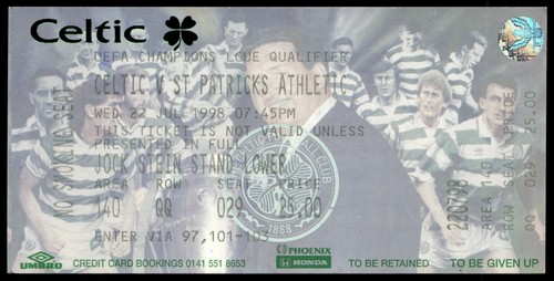 Biglietto 1998 celtic vs - biglietto, fc