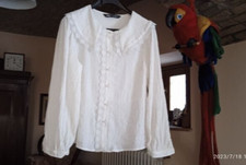 ZARA - camicia bianca - manica lunga in tessuto crespato- tg.S