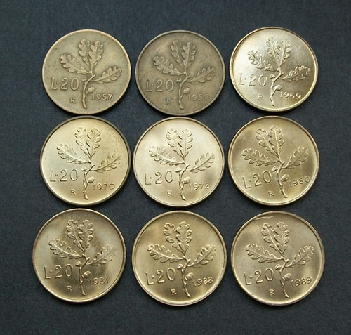 Lire monete 1957 1958 - 9, 1957,