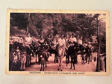 cartolina antica RECOARO CARATTERISTICHE SCAMPAGNATE SU ASINELLI animata