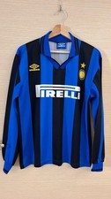 1995-96 Inter Maglia Home Umbro Pirelli M (Top) SHIRT MAILLOT TRIKOT LONG SLEEVE