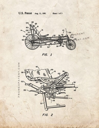 Bicicletta reclinata stampa