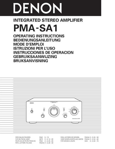 Denon pma sa1 amplifier - amplifier, owners