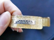 Bracciale / Cuff DIESEL acrilico rigido - Glitter Oro - anni 90/00