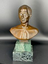 Busto in Bronzo Imperatore Romano - Giulio Cesare - su Base in Marmo XX sec.