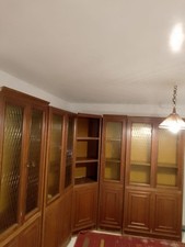 LIBRERIA IN MASSELLO RIVESTITO IN NOCE 5 MT, ALTEZZA 2 MT PROF. 0,80 MT ANNI 70 