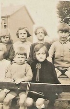 B - Foto Photo Fotografia Anni 40 - Sette Bambini su Panchina