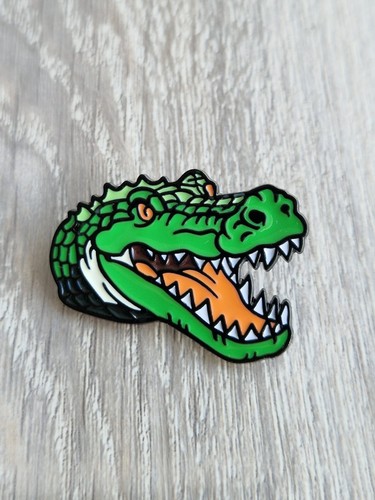Crocodile enamel pin - crocodile,
