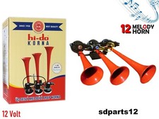 Tromba Pneumatica Rossa Tripla Corno d'Aria Turca HI DO 12V Camper Autobus Auto
