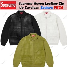 Cardigan con cerniera in pelle