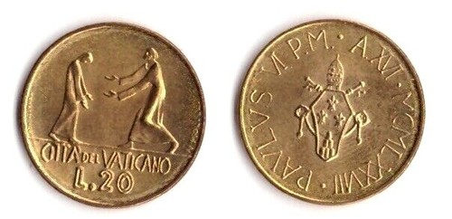1978 vaticano lire anno xvi - vaticano, 20