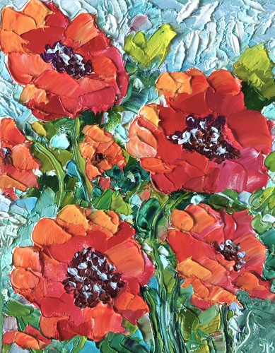 Dipinto olio originale - , fiore