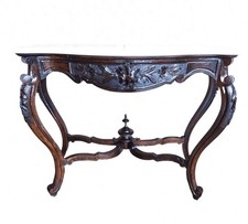 CONSOLE IN NOCE PIANO MARMO  LUIGI FILIPPO ORIGINALE EPOCA XIX SECOLO