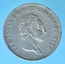 Carlo felice lire - 5, 1829