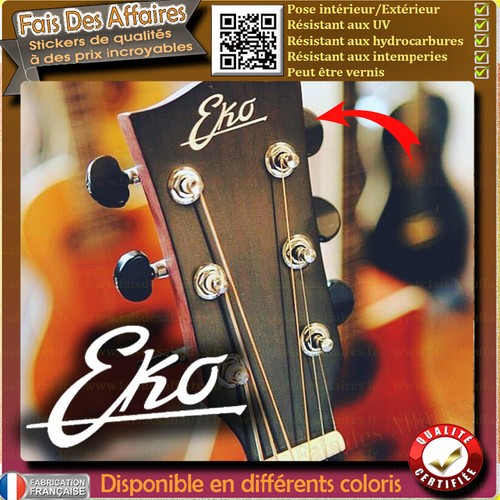 Sticker autocollant eko guitar - eko,