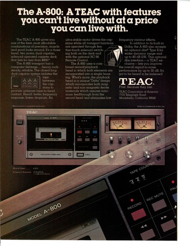Pubblicità cassettiera teac - pubblicità,