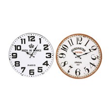 OROLOGIO DA PARETE IN LEGNO ROTONDO VINTAGE RETRO' ANALOGICO CASA CUCINA 218694