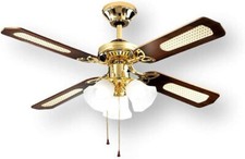 Ventilatore Soffitto Luce Perenz a 4 Pale Lampadario ø 105 cm 7060 OL