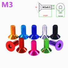 Viti esagonali a brugola testa svasata M3 lega di alluminio anodizzate bulloni a bussola