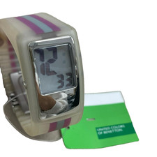 Orologio United Colors of Benetton vintage rigido introvabile GRIGIO nuovi