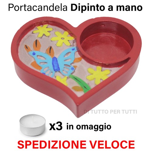 Portacandela cuore rosso - cuore, per