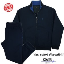 Tuta da Uomo Completa Felpata Zip Invernale Taglie Forti COVERI XXXL 4XL 5XL 6XL