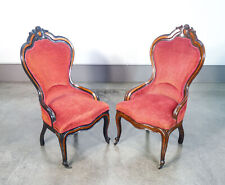 ⚜️ COPPIA POLTRONE EPOCA 1800 LUIGI FILIPPO LEGNO NOCE EBANIZZATO DA SALOTTO