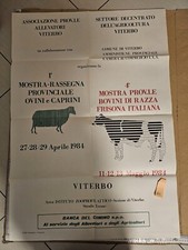 Manifesto Viterbo Agricoltura 1984 Ovini Caprini Bovini Frisona 
