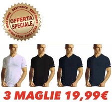 3 T-SHIRT INTIMO MAGLIETTA COLLO V UOMO NAVIGARE 512 MEZZA MANICA CORTA COTONE