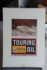  LOCANDINA PUBBLICITARIA D'EPOCA - CERAMICHE RICHARD GINORI - TOURING OIL